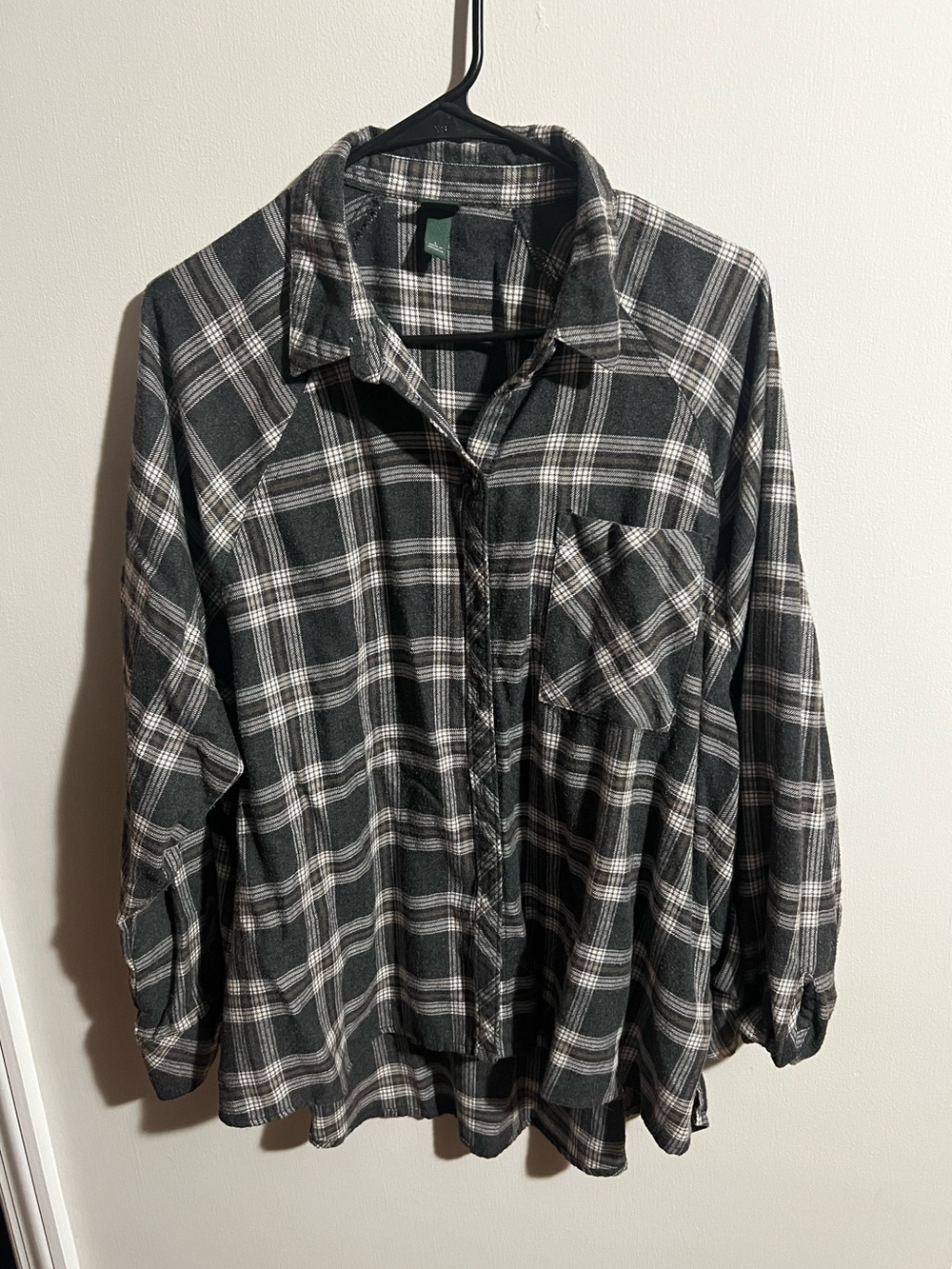 Dark Gray & White Plaid Flannel
